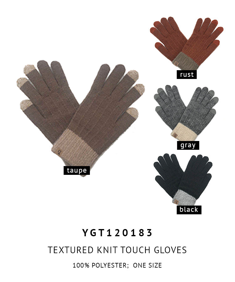 Textured Knit Touch Gloves