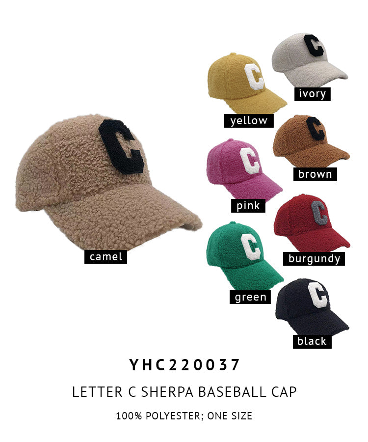 Letter C Sherpa Baseball Cap (Big Letter)