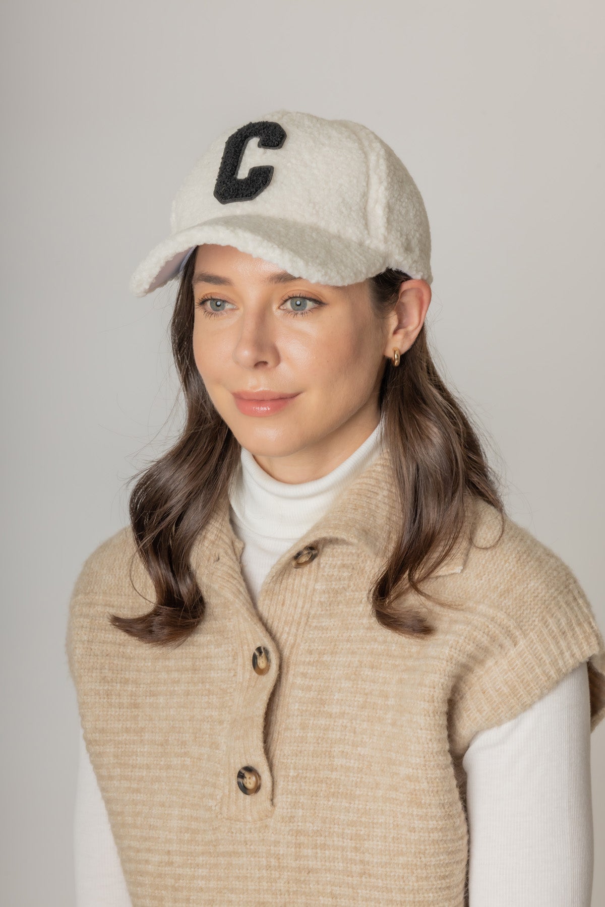 Letter C Sherpa Baseball Cap (Big Letter)