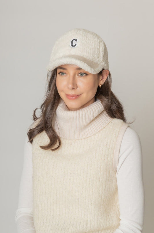 Letter C Sherpa Baseball Cap