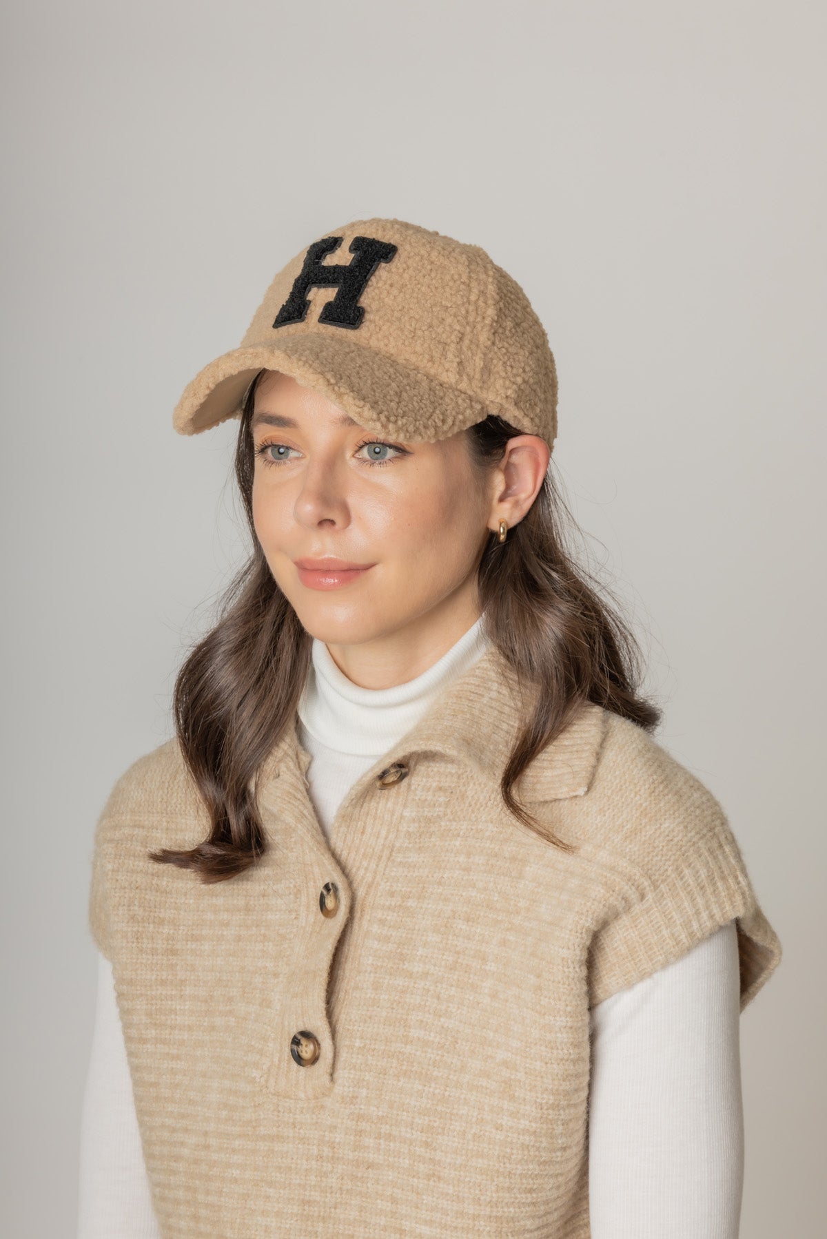 Letter H Sherpa Baseball Cap (Big Letter)