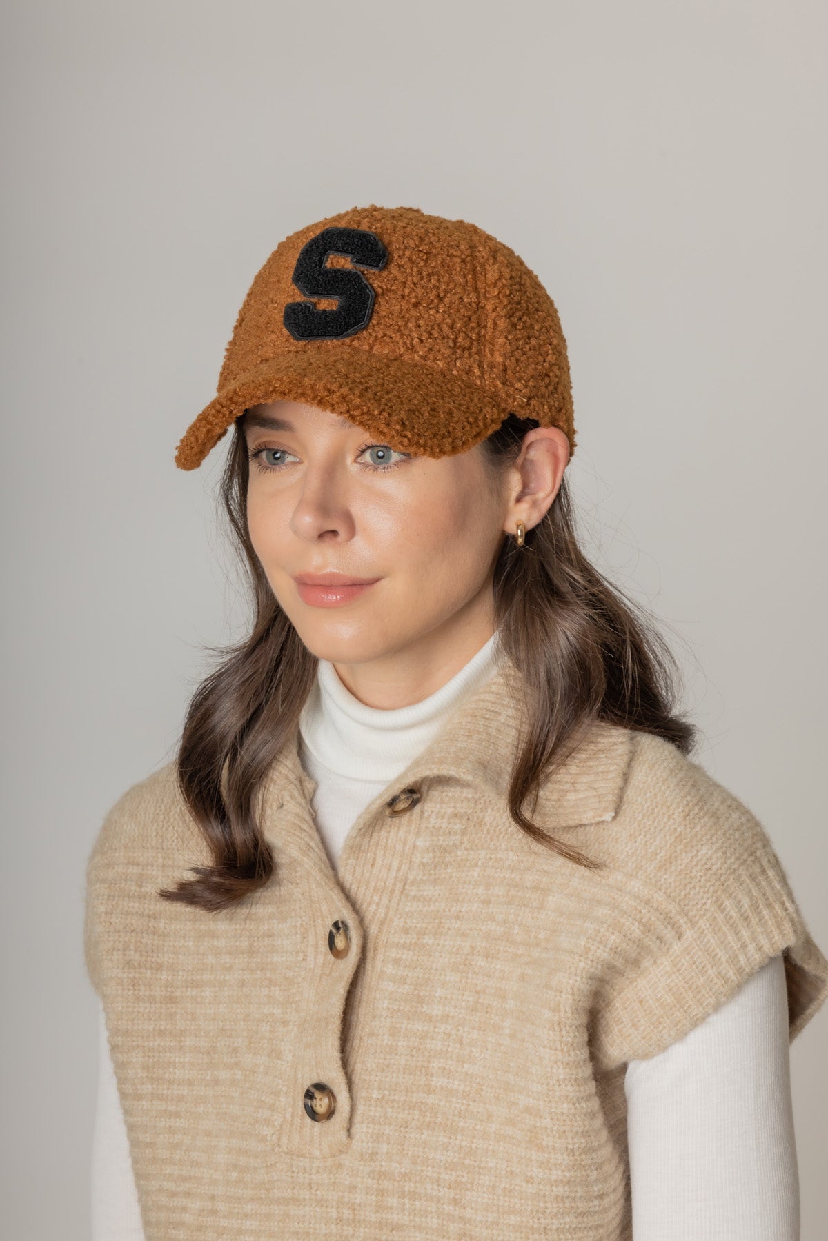 Letter S Sherpa Baseball Cap (Big Letter)