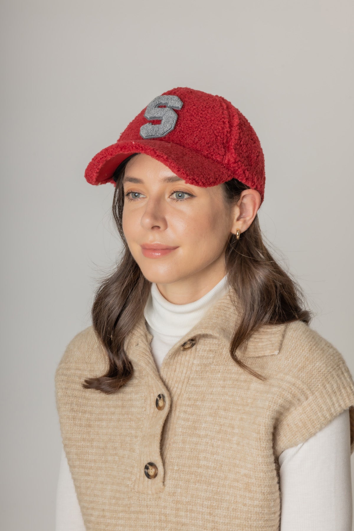 Letter S Sherpa Baseball Cap (Big Letter)