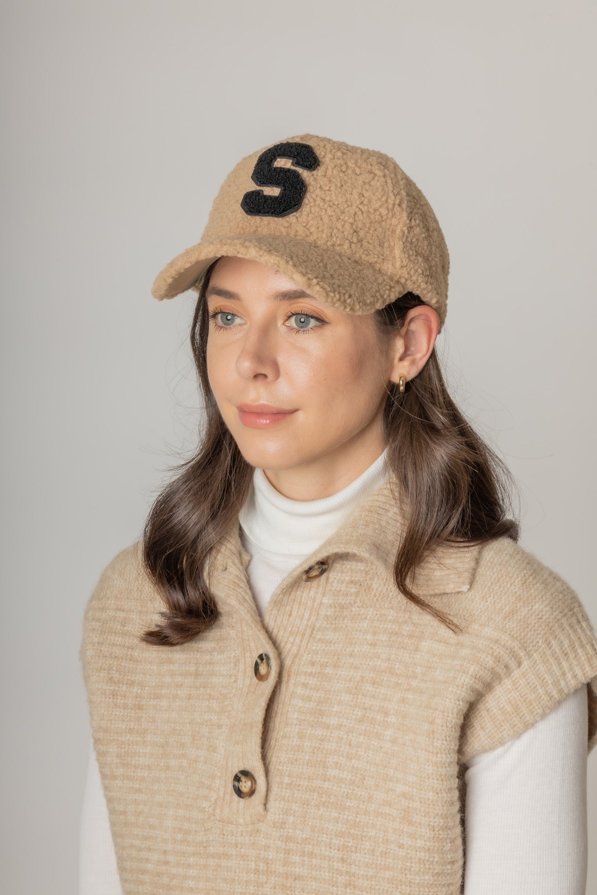 Letter S Sherpa Baseball Cap (Big Letter)