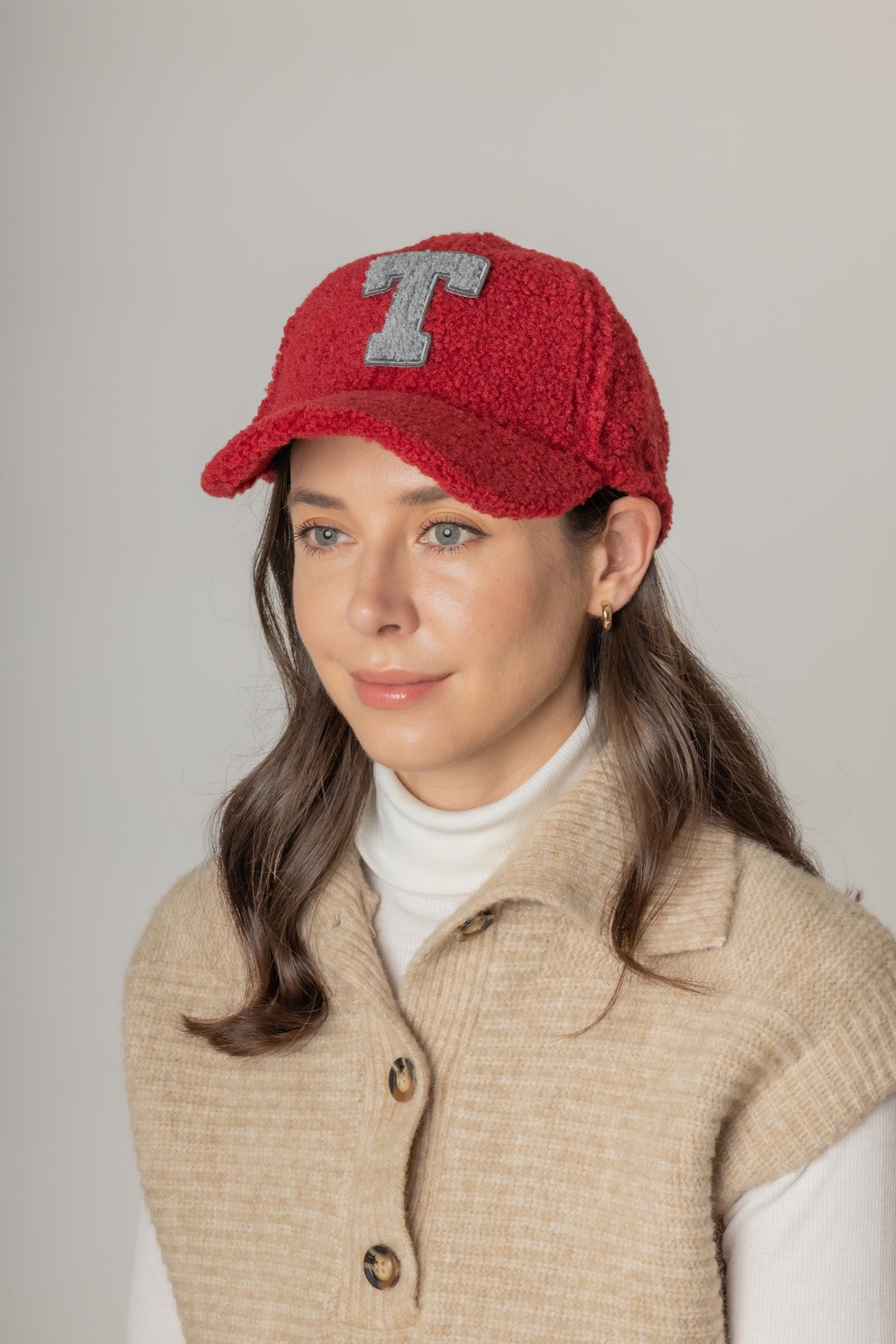 Letter T Sherpa Baseball Cap (Big Letter)