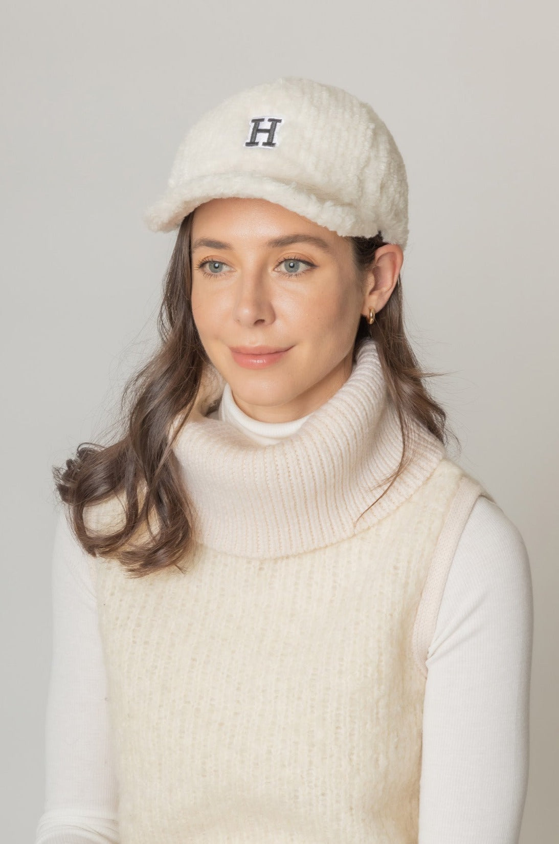 Letter H Sherpa Baseball Cap