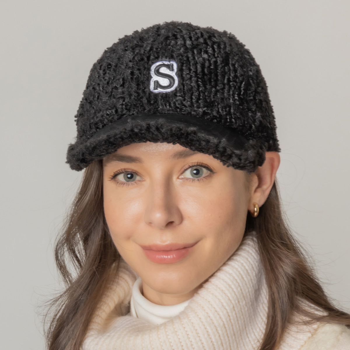 Letter S Sherpa Baseball Cap