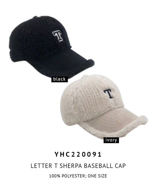 Letter T Sherpa Baseball Cap