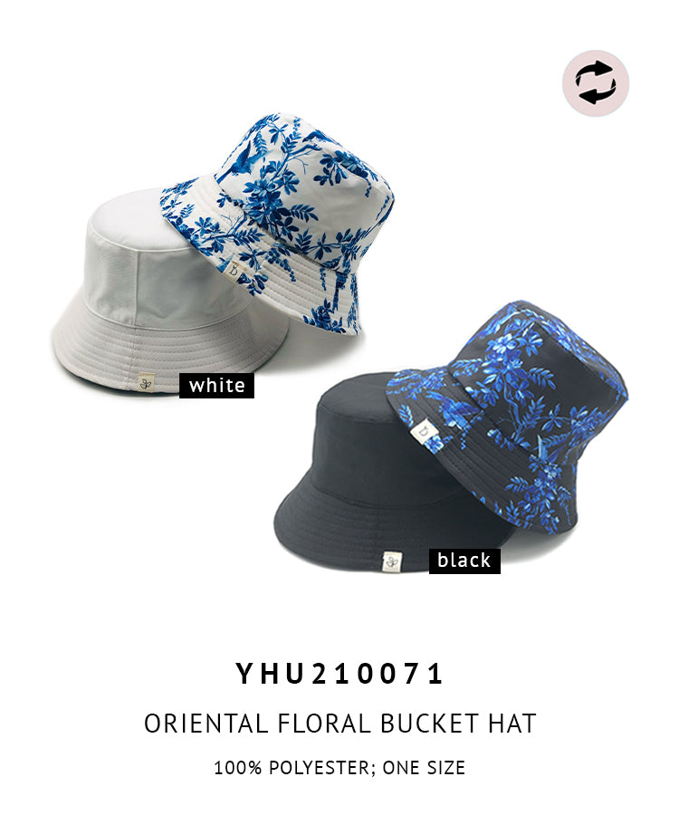 Reversible Oriental Floral Bucket Hat