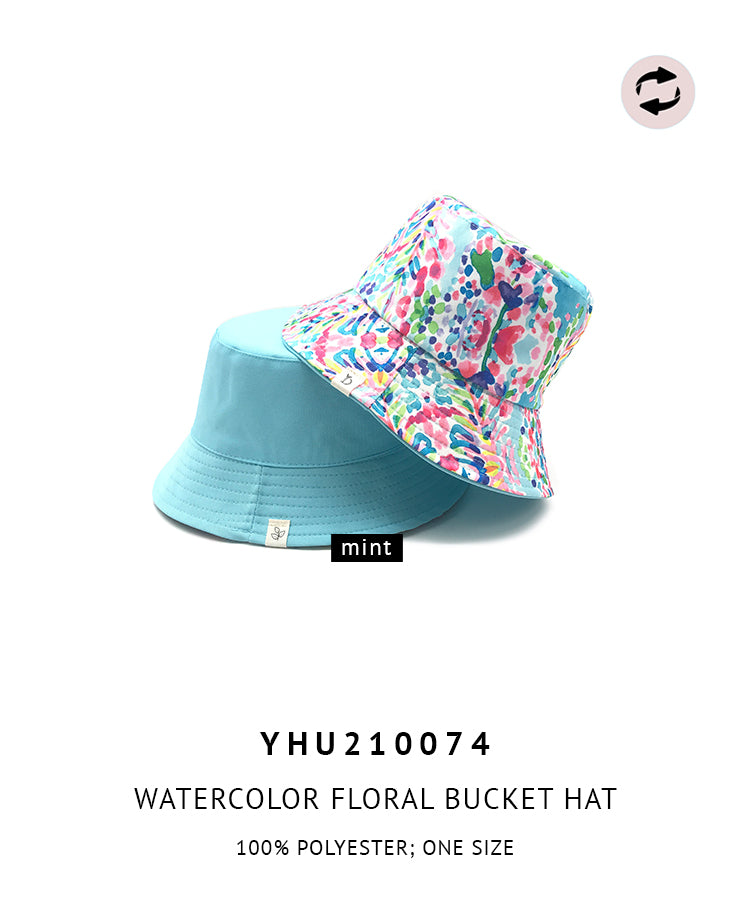 Reversible Watercolor Floral Bucket Hat