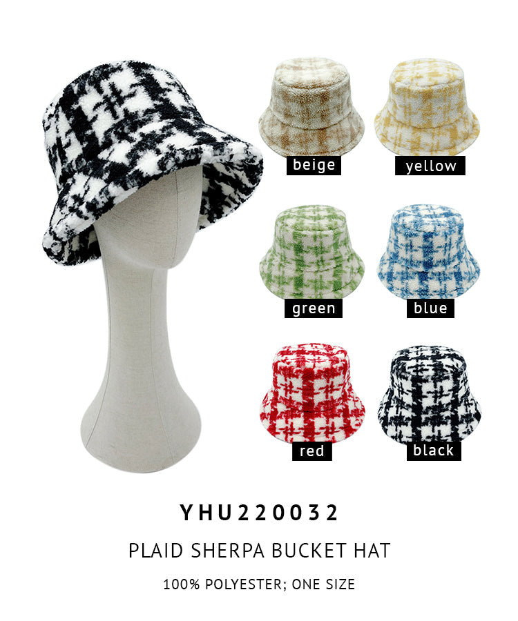 Plaid Sherpa Bucket Hat