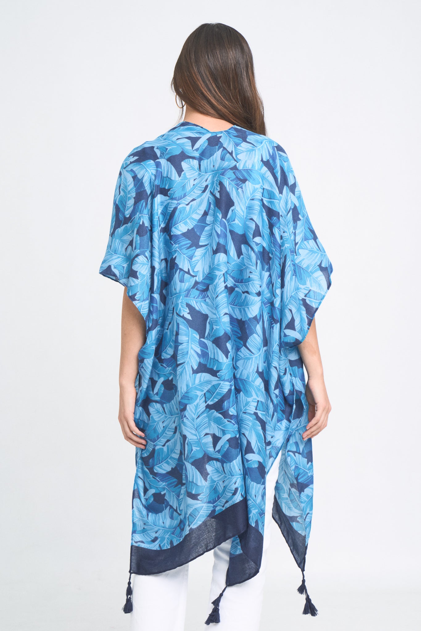 Palm Leaf Print Kimono