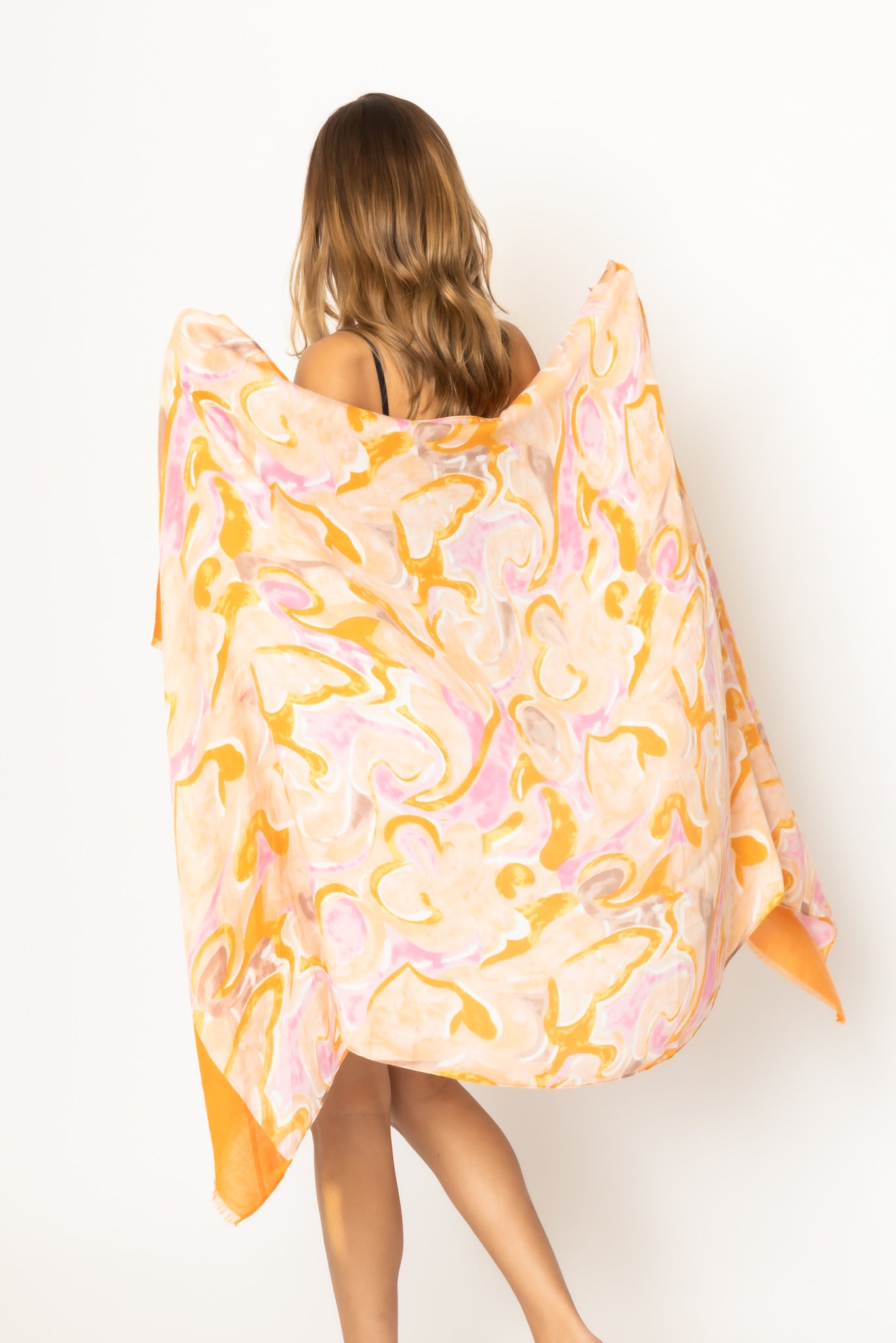 Swirl Border Print Scarf